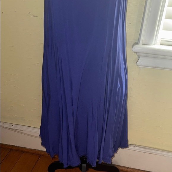 Blue Raw Hem Swing Mini Dress - Picture 5 of 7